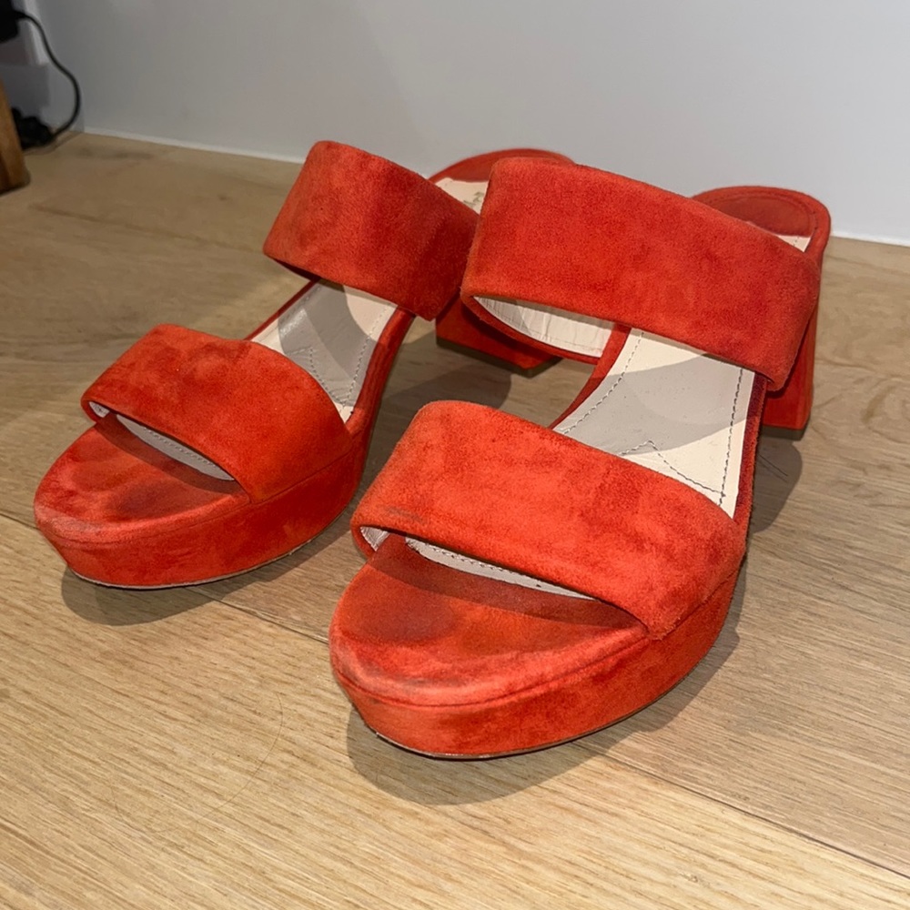 Prada suede platform sandal